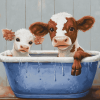 Cute Cows and Calfs Diamond Painting