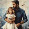 Cute Father Daughter Bonding Diamond Painting