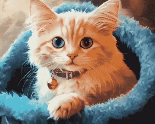 Cute Fluffy Kitty Diamond Painting