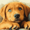 Cute Fox Labrador Puppy Diamond Painting