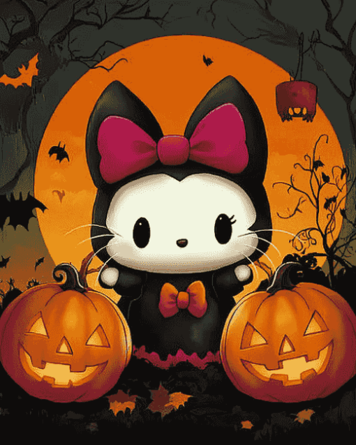 Cute Hello Kitty Halloween Diamond Painting