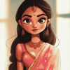 Cute Indian Girl Cartoon Diamond Painting