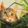 Cute Kitty Plant Diamond Painting