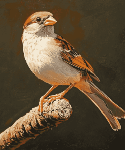 Cute Moineau Bird Diamond Painting