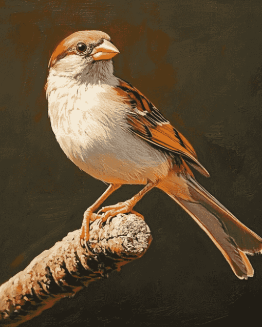 Cute Moineau Bird Diamond Painting