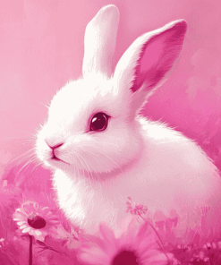 Cute Pink Bunny Rabbit Diamond Painting