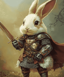 Cute Rabbit Knight Adventure Diamond Painting