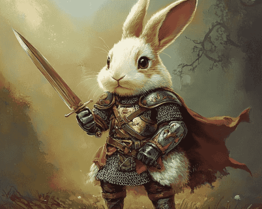 Cute Rabbit Knight Adventure Diamond Painting