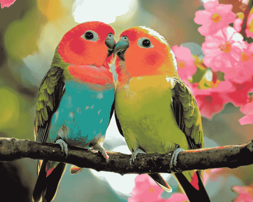 Cute Red Birds Diamond Painting