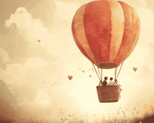 Cute Romantic Air Balloons Diamond Painting