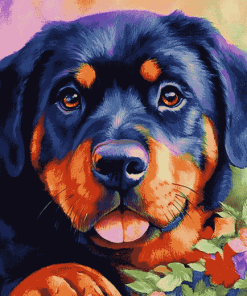 Cute Rottweiler Dogs Diamond Painting