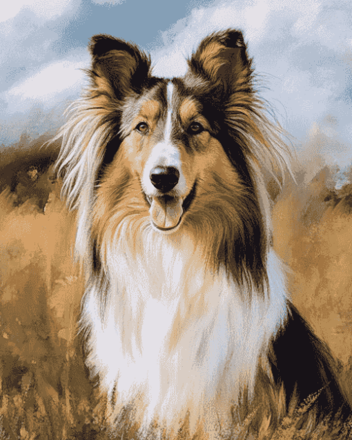 Cute Rough Collie Puppy Diamond Painting