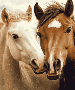 Cute Sable Island Ponies Diamond Painting