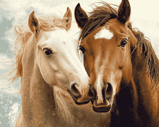 Cute Sable Island Ponies Diamond Painting