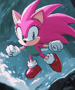 Cute Sonic Amy Rose Painting Diamond Painting