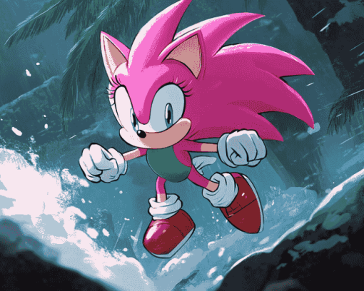 Cute Sonic Amy Rose Painting Diamond Painting