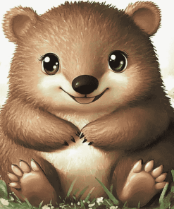 Cute Wombat Cartoon Diamond Painting