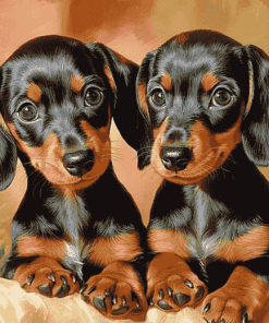 Dachshund Miniature Puppies Diamond Painting