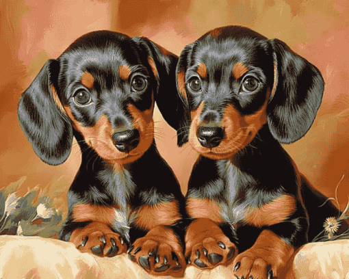 Dachshund Miniature Puppies Diamond Painting