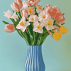 Daffodil and Tulip Blossoms Diamond Painting