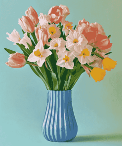 Daffodil and Tulip Blossoms Diamond Painting