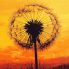 Dandelion Silhouette Sunset Diamond Painting