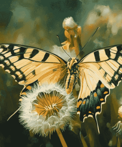 Dandelion and Butterfly Diamond Painting