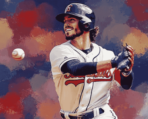 Dansby Swanson Baseball Portrait Diamond Painting