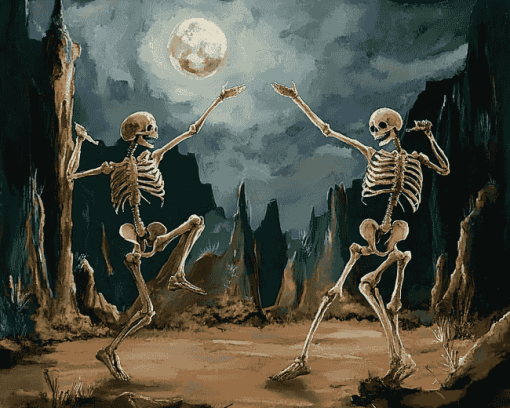 Danse Macabre Skeletons Diamond Painting