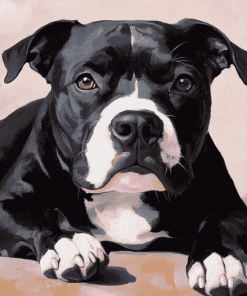 Dark Brown Staffordshire Bull Terrier Diamond Painting