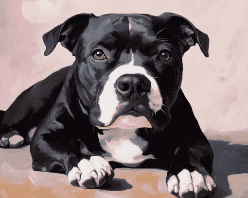 Dark Brown Staffordshire Bull Terrier Diamond Painting