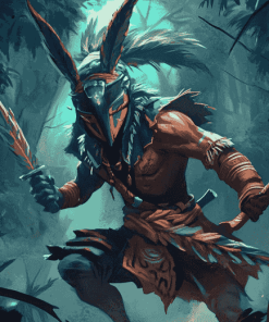 Dark Forest Fantasy Warrior Diamond Painting