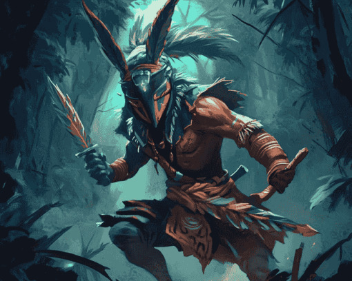 Dark Forest Fantasy Warrior Diamond Painting