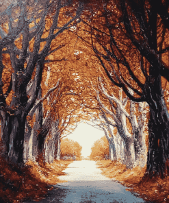 Dark Hedges Autumn Landscape Diamond Painting