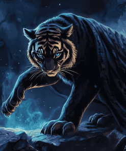 Dark Leopard Fantasy Diamond Painting