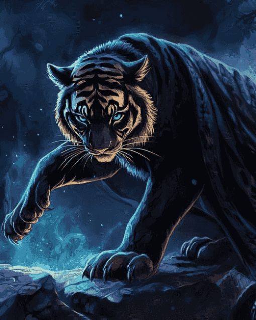 Dark Leopard Fantasy Diamond Painting