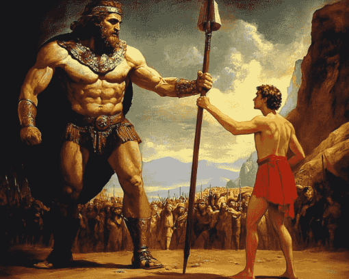 David And Goliath Movie Scene Diamond Painting