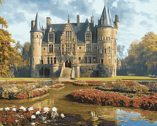 De Haar Castle Gardens Diamond Painting