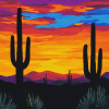 Desert Sunset Saguaro National Park Diamond Painting