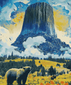 Devils Tower Scenic View Diamond Painting