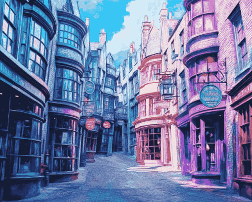 Diagon Alley Street Scene Diamond Painting