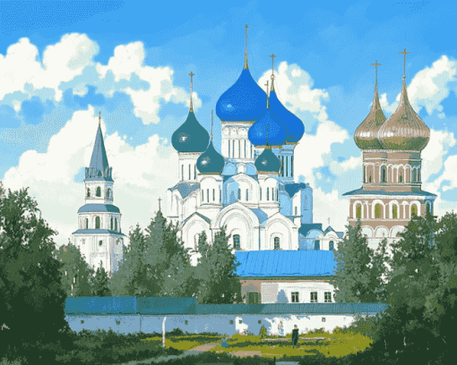 Diamond Painting of Nativity Cathedral Suzdal