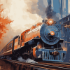 Diesel Train Pencil Sketch Diamond Painting