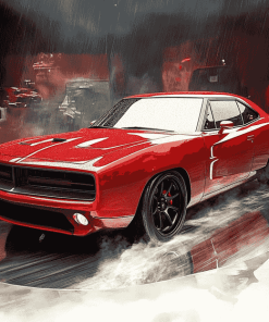 Dodge Charger in Red Diamond Painting