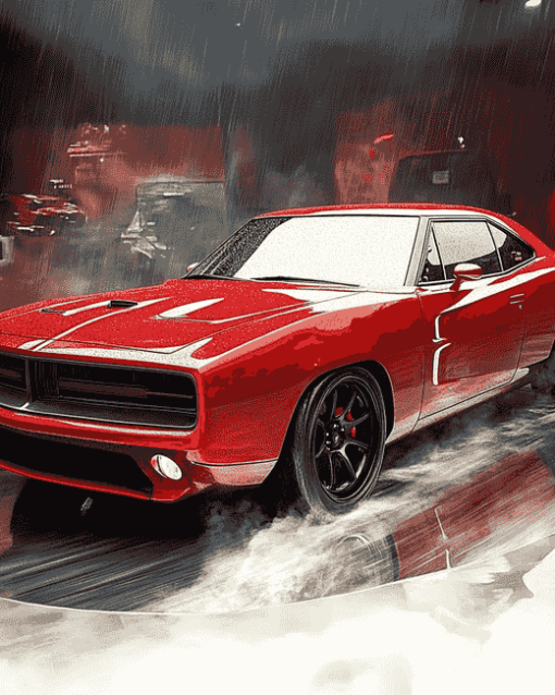 Dodge Charger in Red Diamond Painting