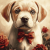 Dog and Puppies Diamond Painting