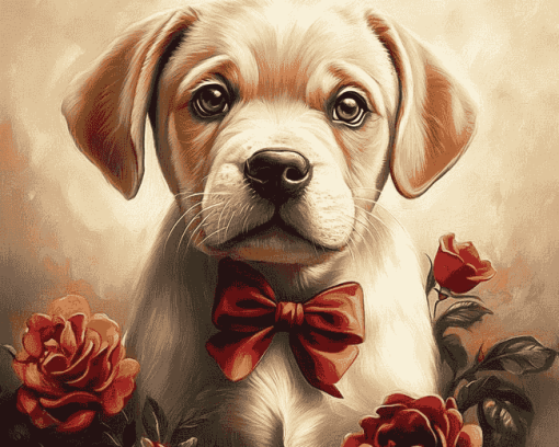 Dog and Puppies Diamond Painting