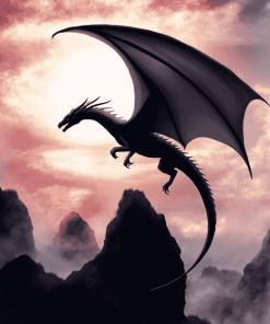 Dragon Fantasy Silhouettes Diamond Painting