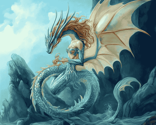 Dragon and Mermaid Fantasy Diamond Painting