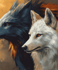 Eagle and Wolf Animal Harmony Diamond Painting